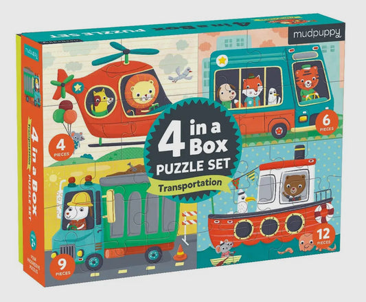 Transportation 4 In A Box Puzzle Set